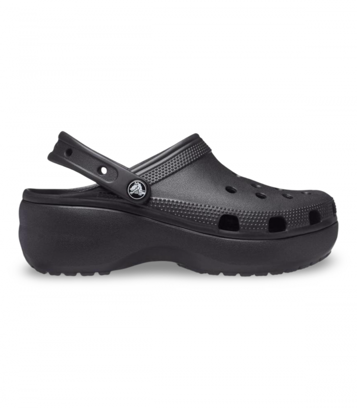 Zueco de plataforma negro Crocs Classic Platform, ligero y moderno