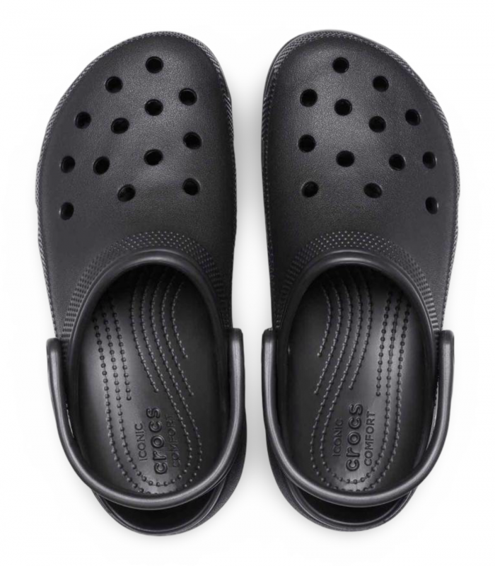 Zueco de plataforma negro Crocs Classic Platform, ligero y moderno