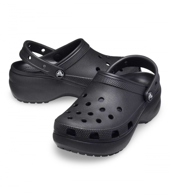 Zueco de plataforma negro Crocs Classic Platform, ligero y moderno