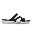 Sandalia deportiva negro blanco Crocs Swiftwater, flexible y cómoda