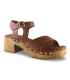 Sandalia cuero tacón madera Via Verda M9, boho