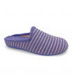 zapatilla tipo chinela de rayas en color azul