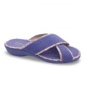 zapatilla azul mujer de tiras cruzadas
