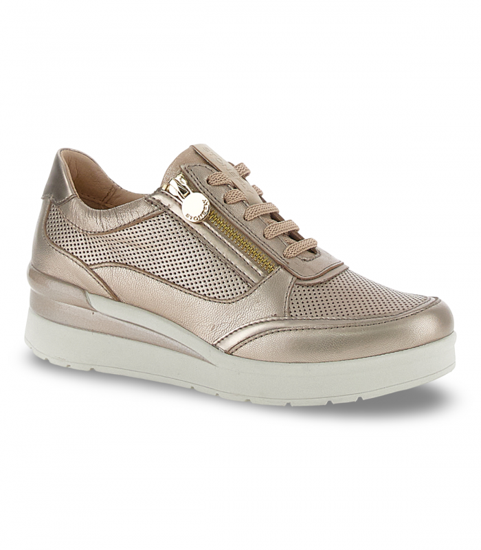 Deportivo taupe metalizado de cuña Stonefly 220738, elegante