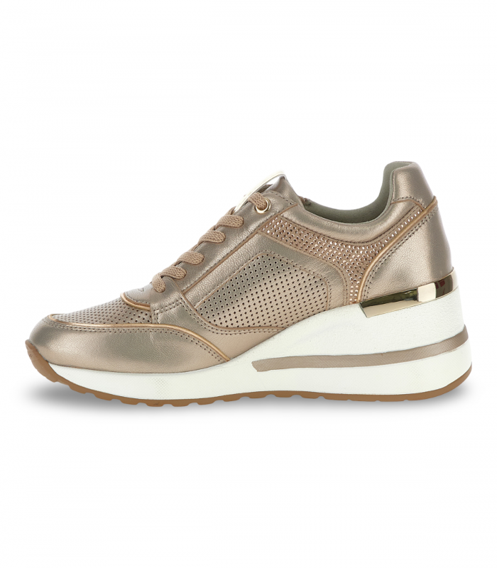 Deportivo de cuña metalizado taupe Stonefly Mina 1 Zip, elegante y cómodo