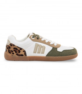 Deportivo barefoot blanco y kaki Mustang 60840, flexible y ligero