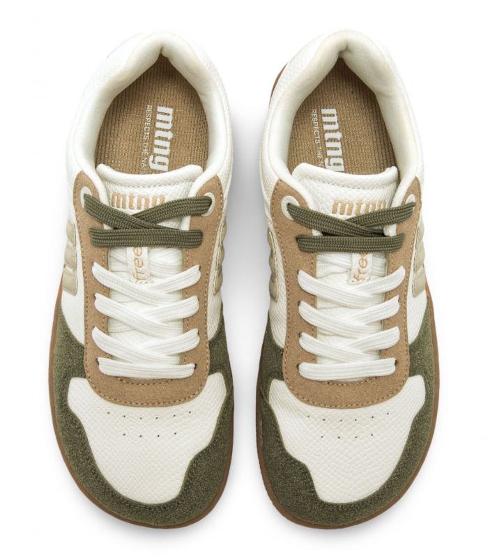 Deportivo barefoot blanco y kaki Mustang 60840, flexible y ligero