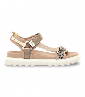 Sandalia beige de velcros Mustang 60001, fresca y estable