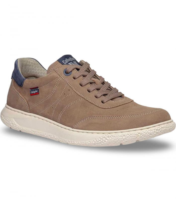 Zapato sport en nobuk taupe con cordones Callaghan 61802, muy ligero y cómodo