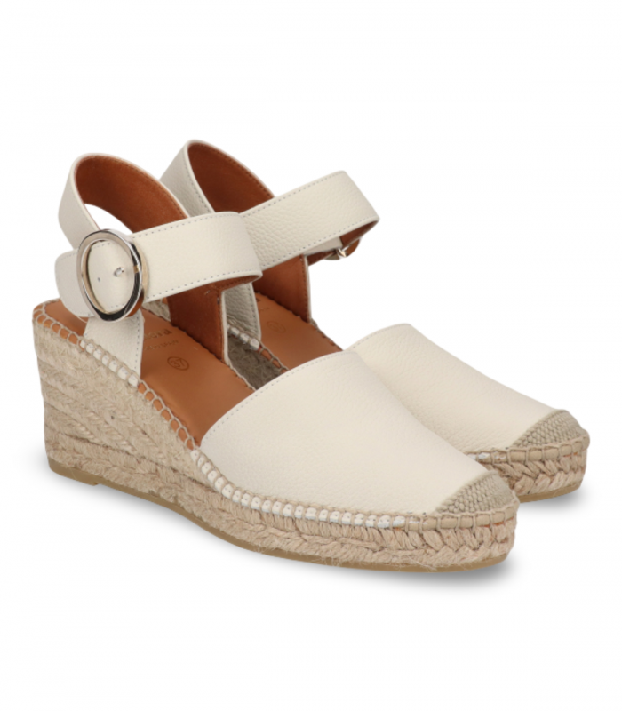 Alpargata beige cuña yute Viguera 1922