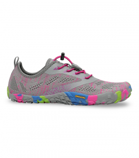 Deportivo barefoot gris con suela colorida Saguaro Smart II, flexible