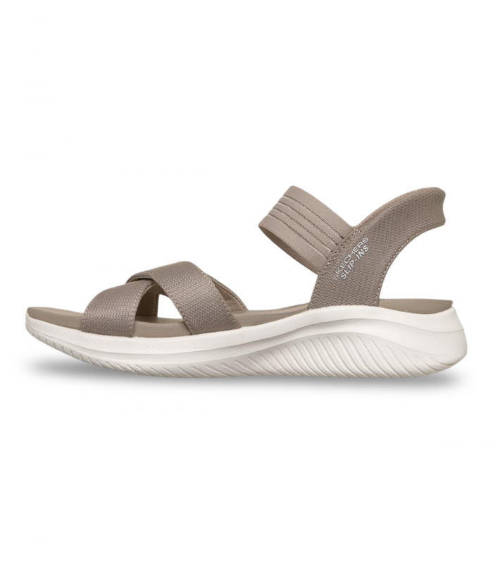 Sandalia plana taupe Slip-Ins Skechers 119975, ligera