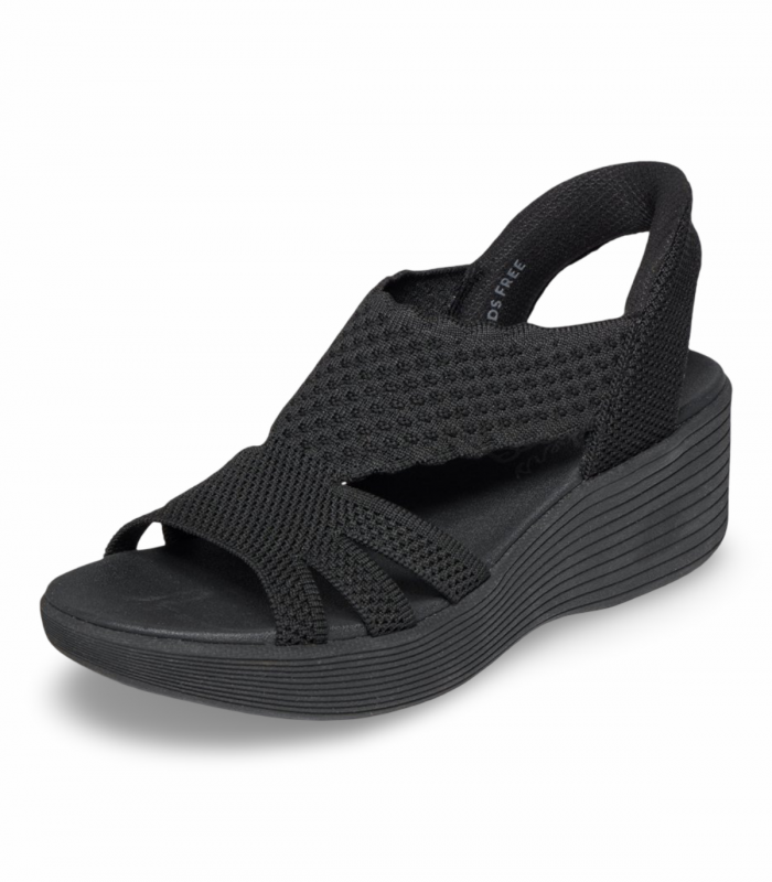 Sandalia cuña negra Slip-Ins Skechers 120012, práctica