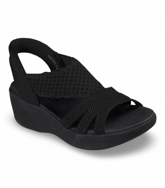 Sandalia cuña negra Slip-Ins Skechers 120012, práctica