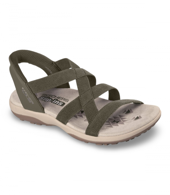 Sandalia oliva Slip-Ins cómoda Skechers Reggae Slim 163460