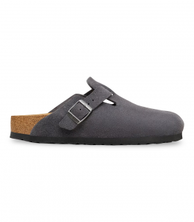 Zueco gris velour Birkenstock Boston 1031678, icónico