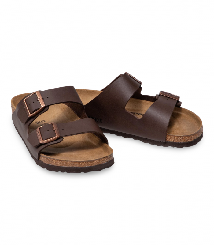 Sandalia marrón clásica dos hebillas Birkenstock