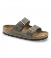 Sandalia piel engrasada kaki Birkenstock 1019377