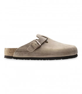 Zueco tabaco en piel engrasada con plantilla blanda Birkenstock Boston SFB 1019484