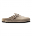 Zueco tabaco en piel engrasada con plantilla blanda Birkenstock Boston SFB 1019484