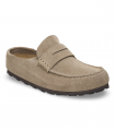 Zueco serraje taupe con antifaz Birkenstock Naples 1029710, natural