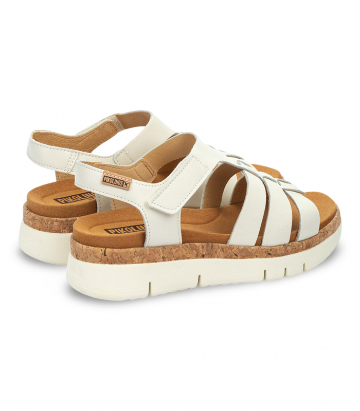 Sandalia cuña nata velcro Pikolinos Palma
