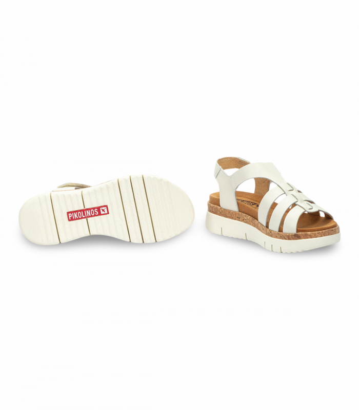 Sandalia cuña nata velcro Pikolinos Palma