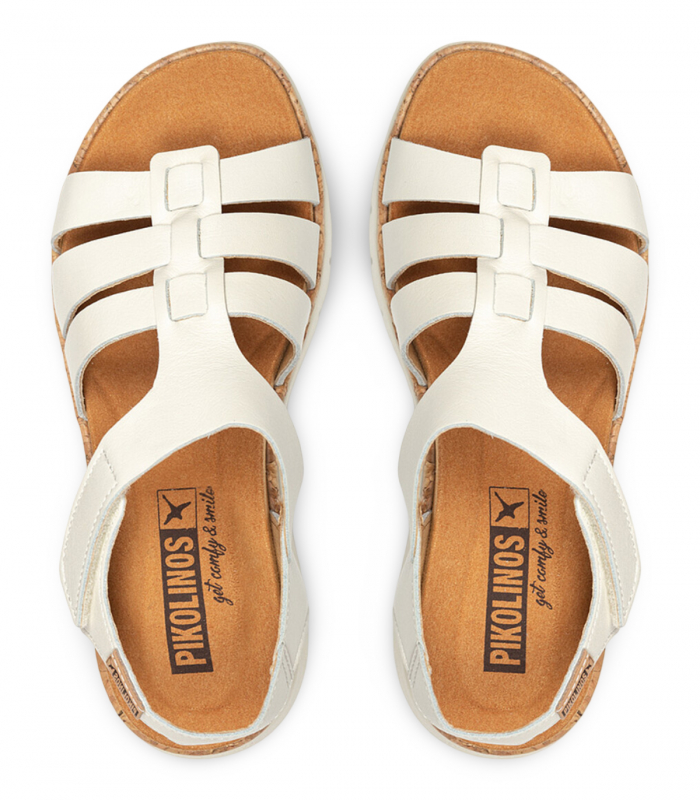 Sandalia cuña nata velcro Pikolinos Palma