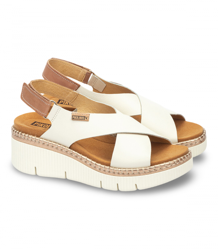 Sandalia cuña nata velcro ligera Pikolinos Gomera W0K-0606C1