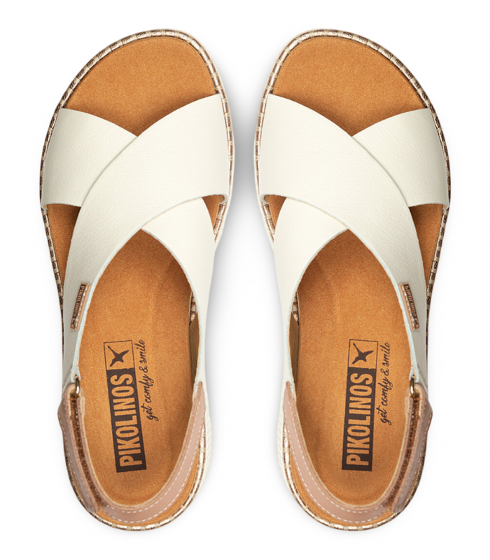 Sandalia cuña nata velcro ligera Pikolinos Gomera W0K-0606C1