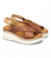 Sandalia brandy cuña con plataforma Pikolinos Gomera