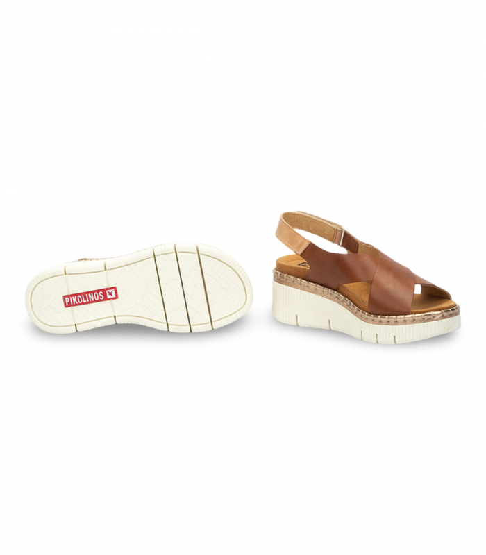 Sandalia brandy cuña con plataforma Pikolinos Gomera