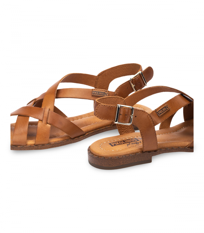 Sandalia artesanal brandy con hebilla Pikolinos Algar W0X-0556ST