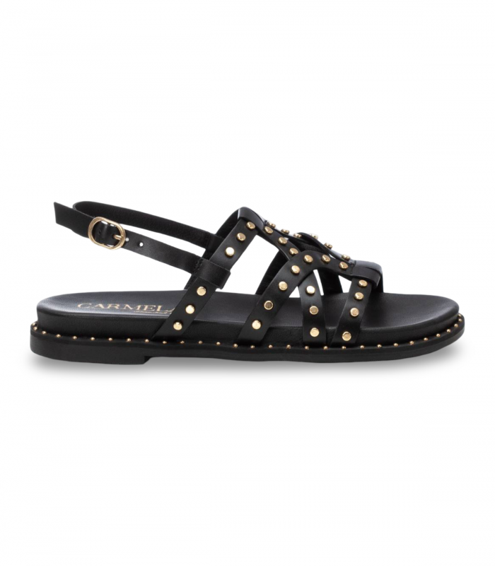 Sandalia negra tachas finas Carmela 162392