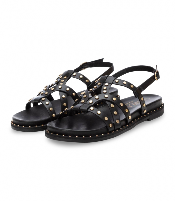 Sandalia negra tachas finas Carmela 162392