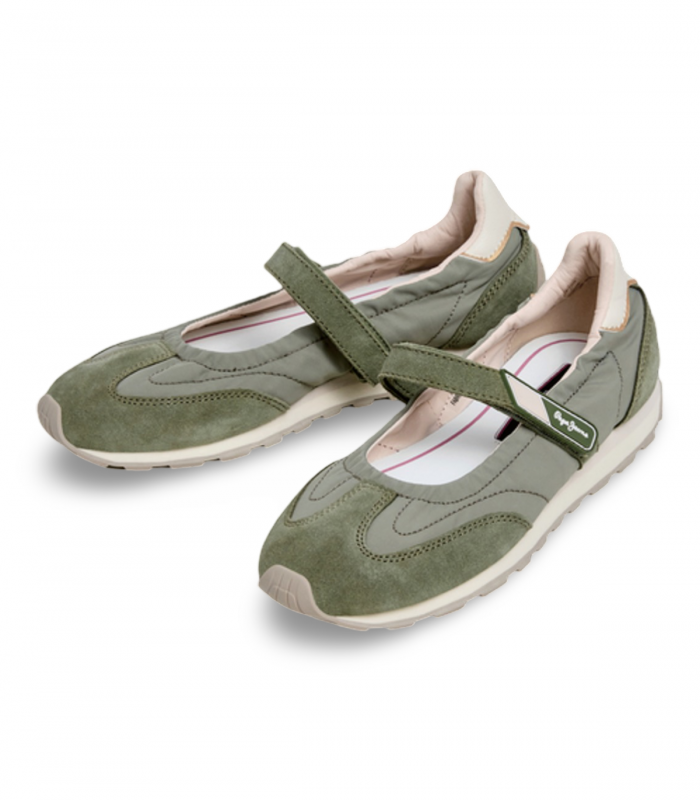 Bailarina tipo sneaker verde Pepe Jeans Jane Soft, moderna y cómoda