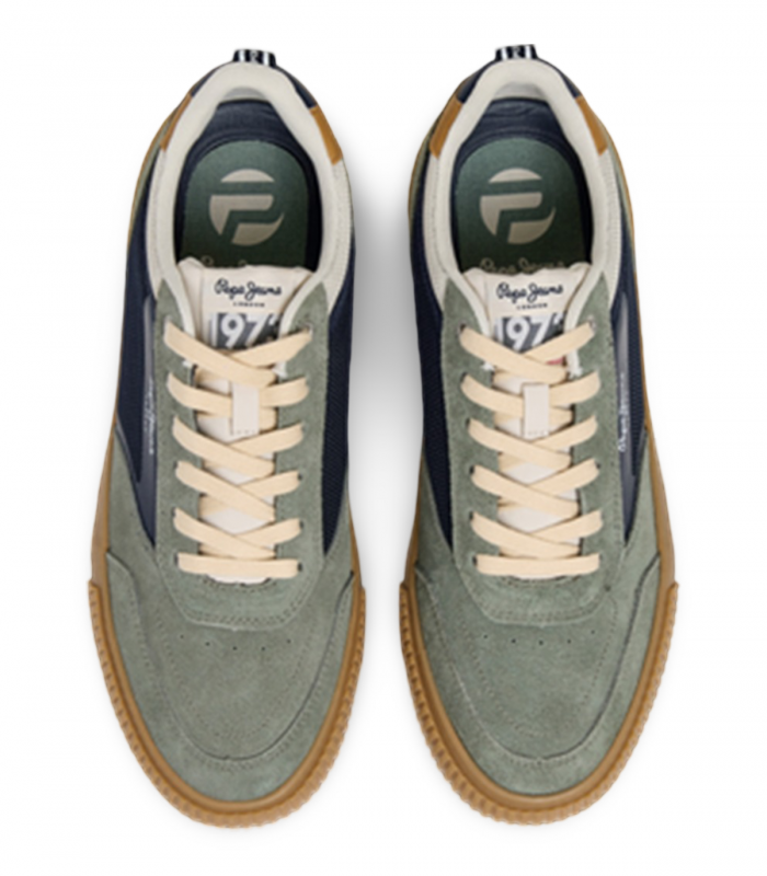 Deportiva hombre serraje verde Pepe Jeans Nolan Street, estilo retro