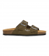 Sandalia bio en serraje kaki Pepe Jeans Bio Suede, cómoda para verano