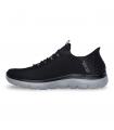 Deportivo negro slip-ins elástico Skechers Summits, práctico