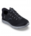 Deportivo negro slip-ins elástico Skechers Summits, práctico