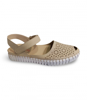 Sandalia calada taupe velcro Vulca-Bicha PK7