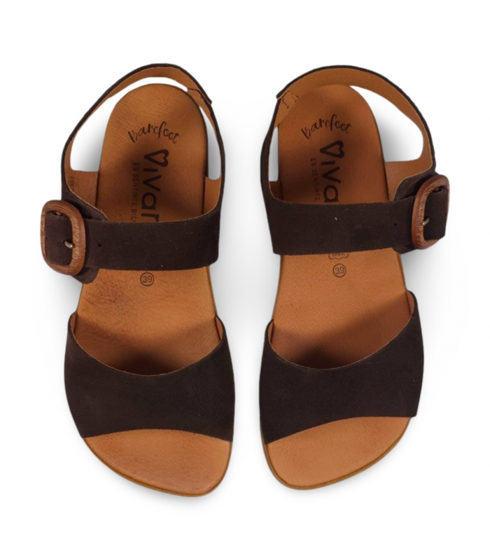 Sandalia barefoot serraje marrón Vivant Aria