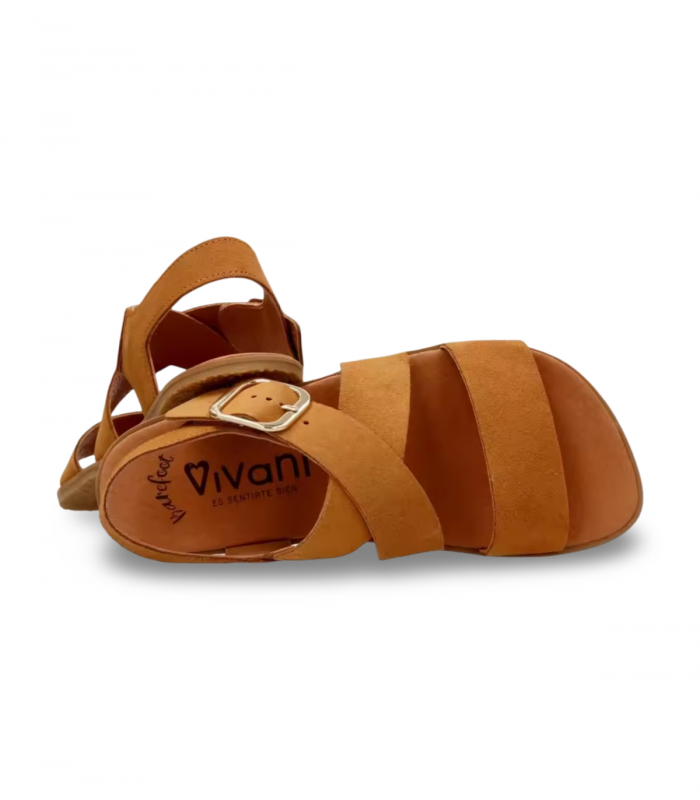 Sandalia barefoot serraje whisky flexible Vivant Lino