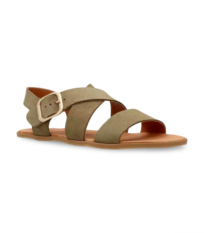 Sandalia barefoot serraje kaki Vivant Lino