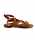 Sandalia cognac tiras cruzadas Via Verda Gisla 26