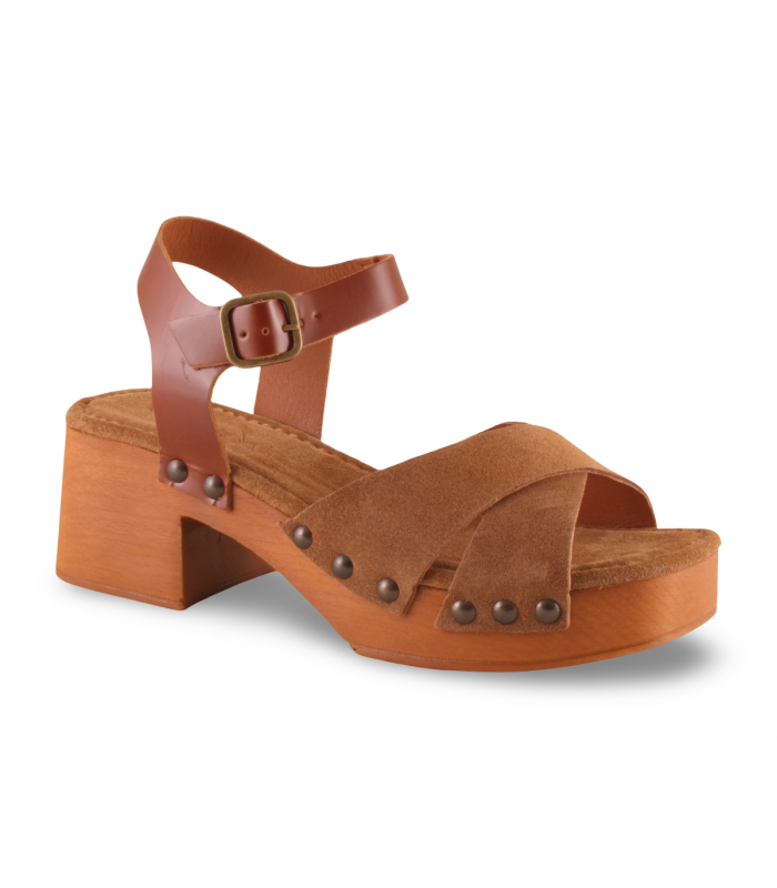 Sandalia piel y serraje boho Via Verda M9 Combi