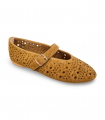 Zapato calado camel con hebilla Top3