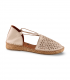 Alpargata plana en piel hielo con grabado floral Top3 SR1747, ligera y fresca