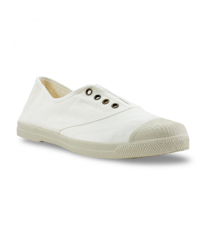 Deportivo lona blanco limpio Natural World 102E, básico veraniego