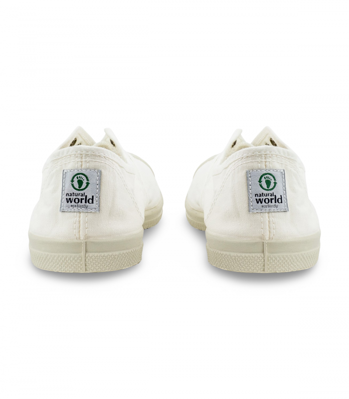 Deportivo lona blanco limpio Natural World 102E, básico veraniego